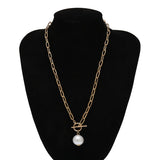 Long Necklace with Pearl Pendant