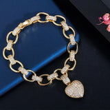 Heart Zircon Set Bracelet and Necklace