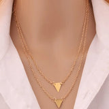 Multi-Layer Necklaces with Triangle Pendants