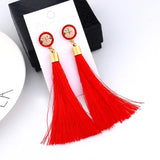 Bohemian Long Silk Earrings