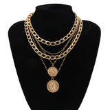 Five Layer Necklace with Two Coins