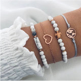 Classic White 4 Bracelets Set