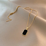 Short Necklace with Onyx Charm