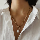 Long Necklace with Pearl Pendant