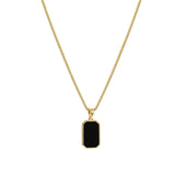 Short Necklace with Onyx Charm