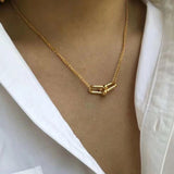 Two Half Lock Intercepted Necklace