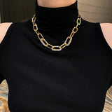 Chain Style Choker with Zircon Stones