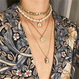 Multi-Layer Necklaces with Medal Pendants