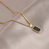 Short Necklace with Onyx Charm