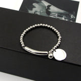 Beads Bracelet with Circle Tag Charm